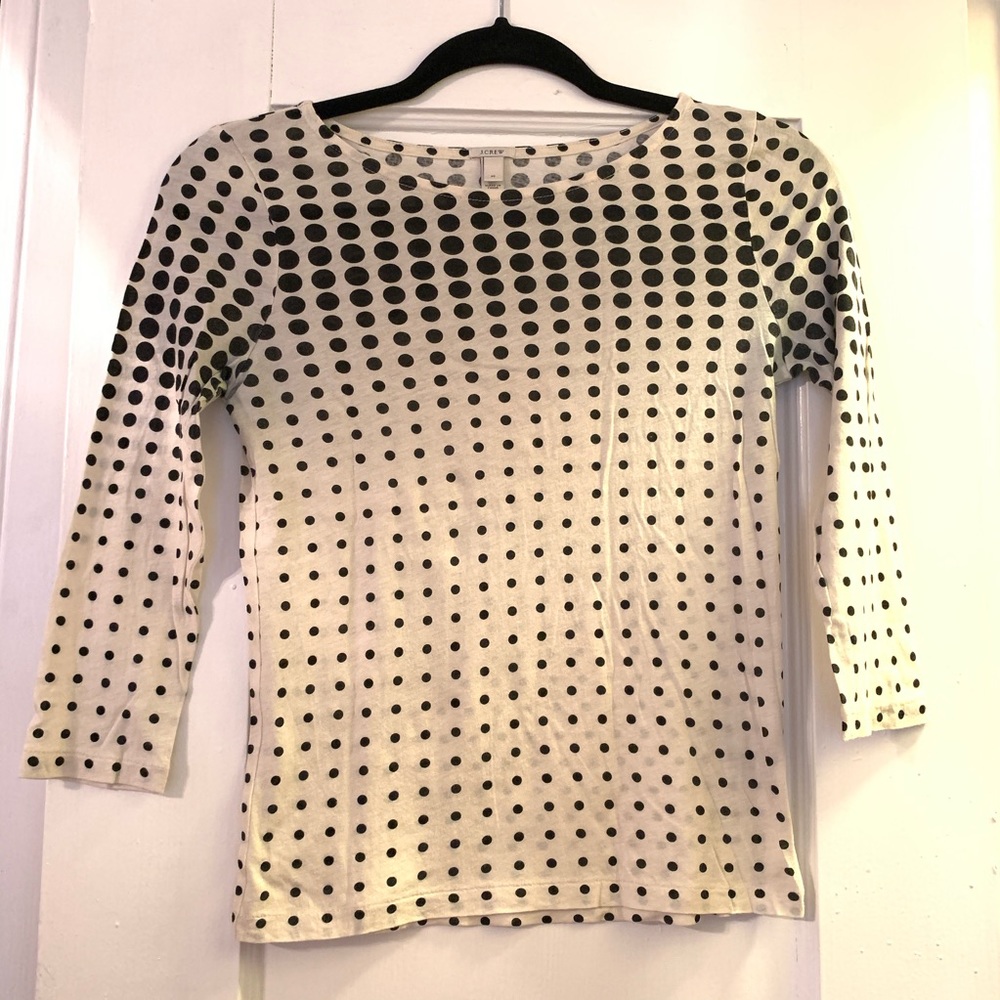 XS 3/4 Sleeve dot tee from JCrew